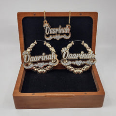 English Name Necklace Earring Set