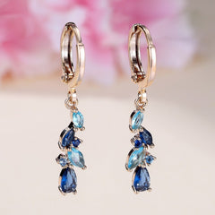 Champagne Gold Aquamarine & Diamond Earrings