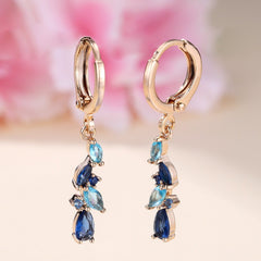 Champagne Gold Aquamarine & Diamond Earrings