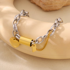 Versatile Titanium Bracelet With A Heart-shaped Pendant