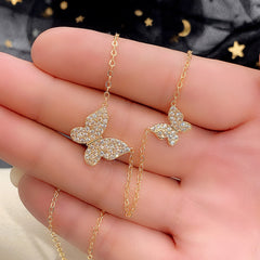 Full-Crystal Butterfly Necklace Ethereal